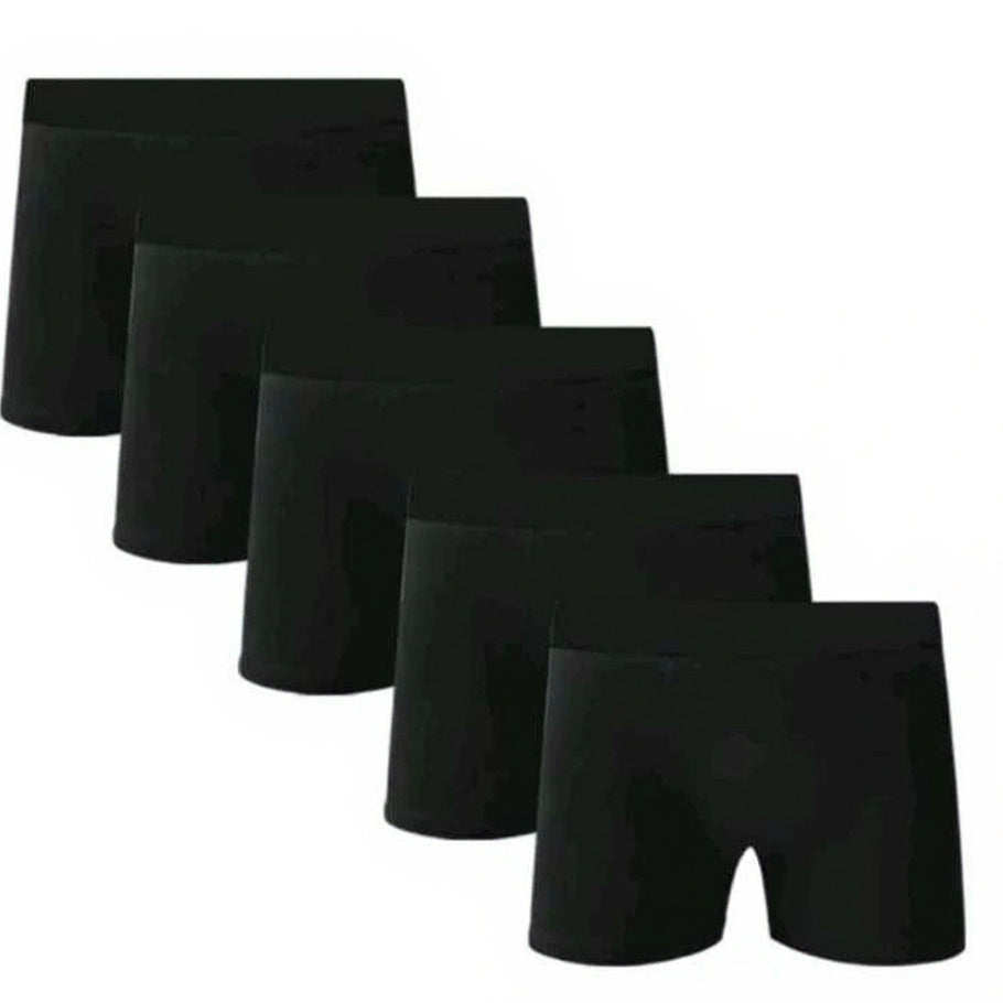Kit 5 cuecas boxer adulto microfibra preta premium