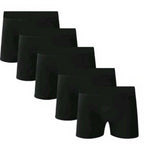 Kit 5 cuecas boxer adulto microfibra preta premium