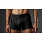 Cueca Boxer Microfibra Premium preta - detalhe frontal