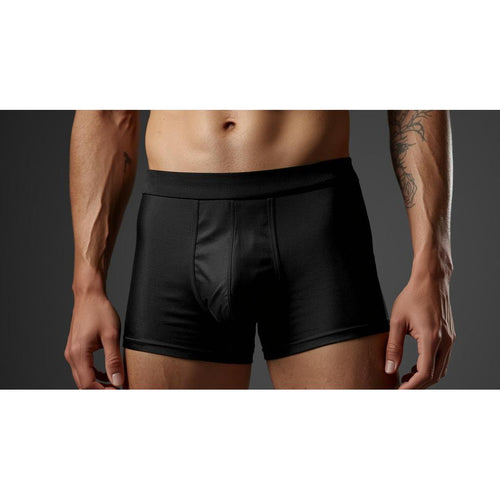Cueca Boxer Microfibra Premium preta - detalhe frontal