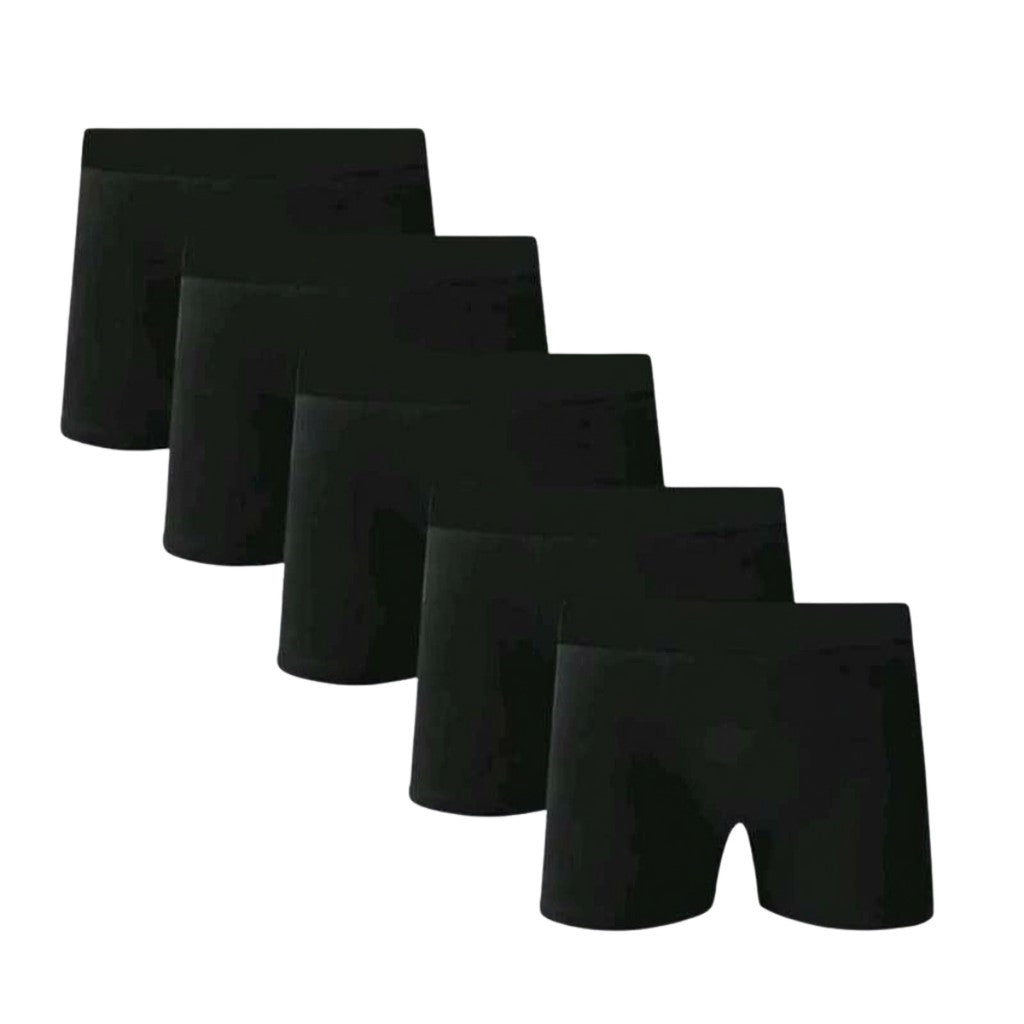 Kit Cuecas Boxer Microfibra pretas empilhadas
