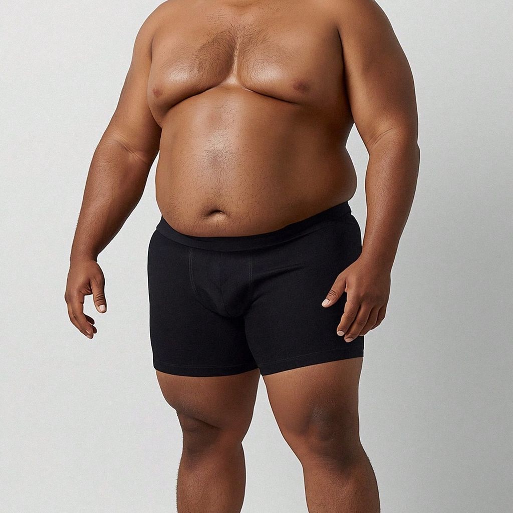 Cueca Boxer Plus Size preta - vista frontal