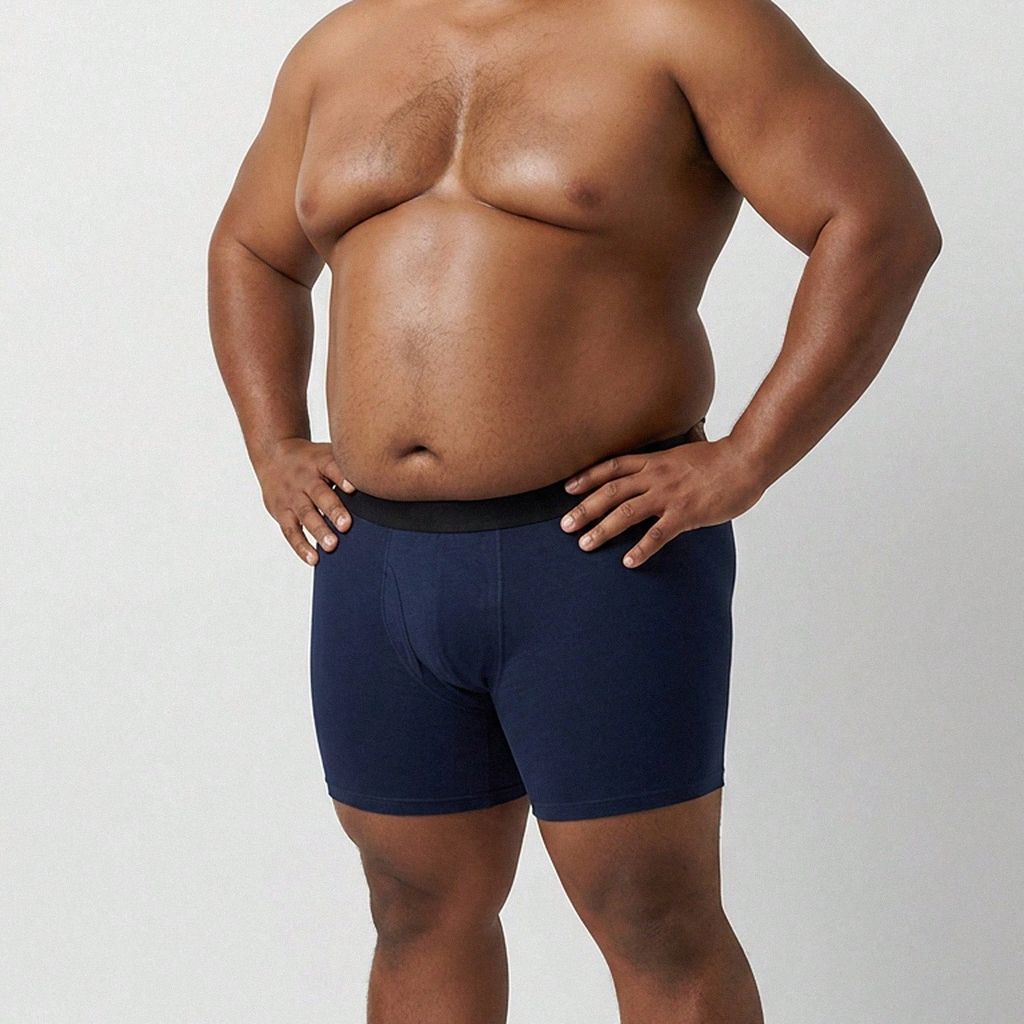 Cueca Boxer Plus Size marinho - vista frontal