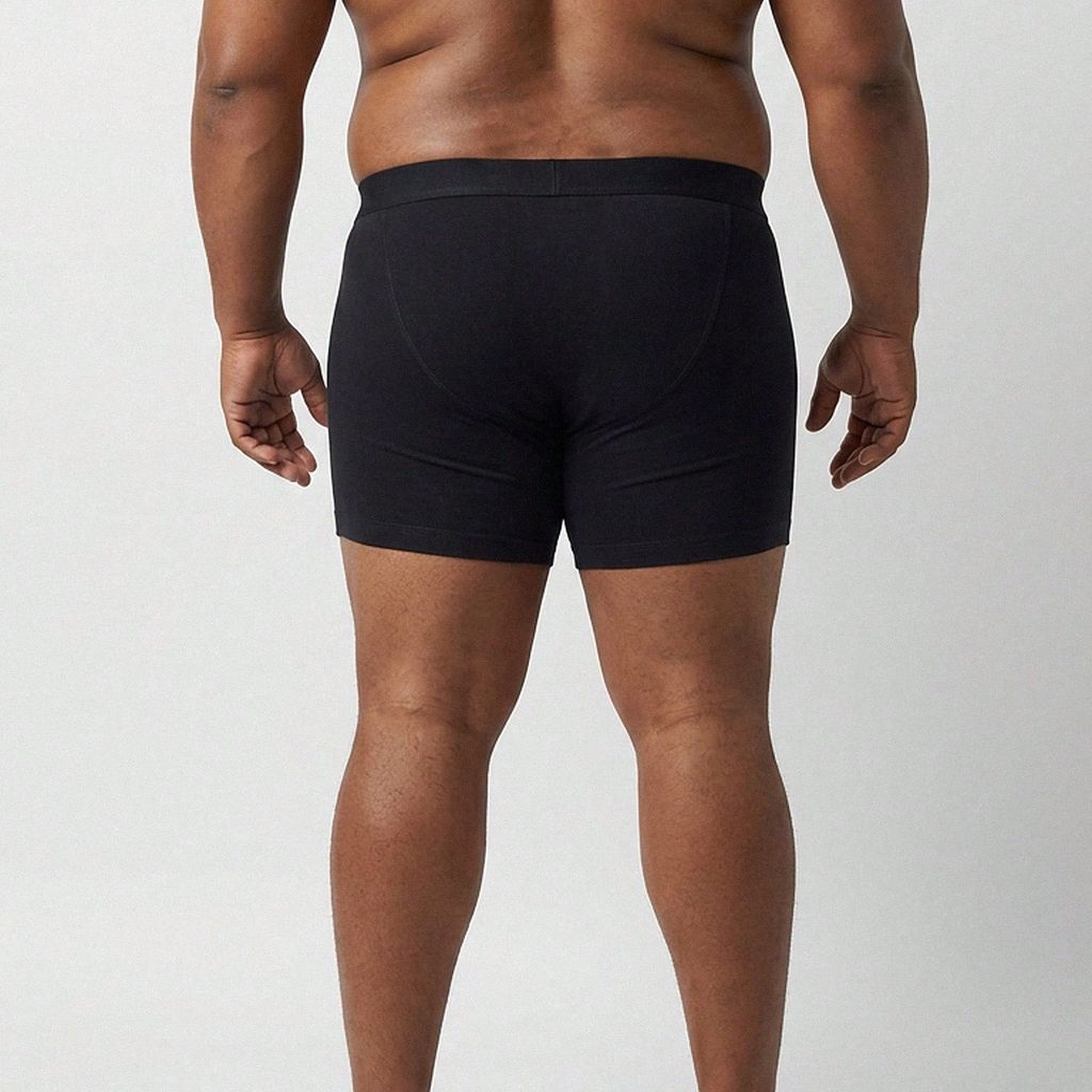Cueca Boxer Plus Size preta - vista traseira