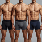 Kit 6 Cuecas Dry Fit Boxer - cores Preta, Chumbo e Marinho